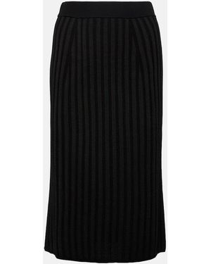 JOSEPH Ribbed-Knit Midi Skirt - Black