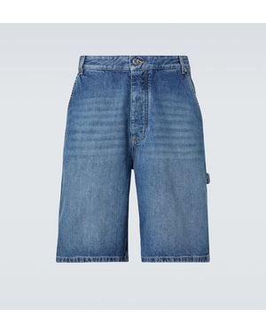 Bottega Veneta High-Rise Denim Bermuda Shorts - Blue