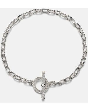 David Yurman Dy Madison Sterling Bracelet With Diamonds - Metallic