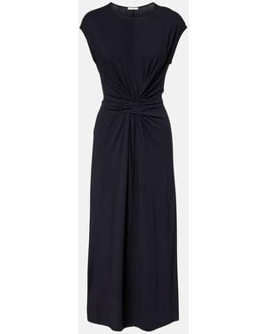 Vince Gathered Midi Dress - Blue