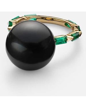 Suzanne Kalan One Of A Kind 18Kt Ring With Pearl And Emeralds - White