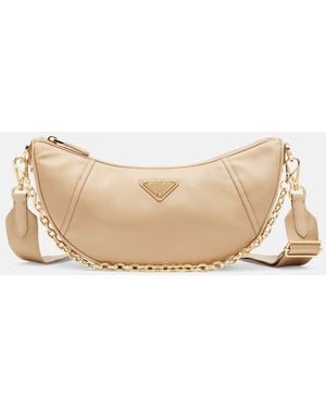 Prada Demi-Lune Re-Nylon Shoulder Bag - Natural