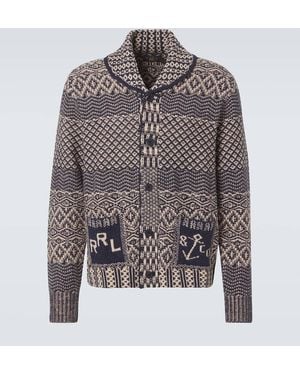 RRL Cotton, Linen And Wool Cardigan - Grey