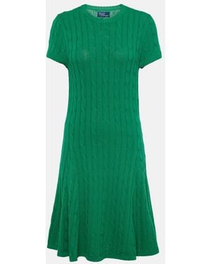 Polo Ralph Lauren Cable-Knit Mini Dress - Green