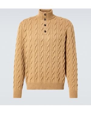 Ralph Lauren Cable-Knit Cashmere Sweater - Brown