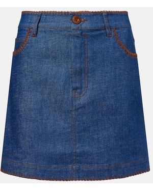 Zimmermann Ascension Denim Miniskirt - Blue