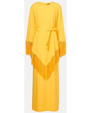 ‎Taller Marmo Fringed Crepe Cady Kaftan - Yellow