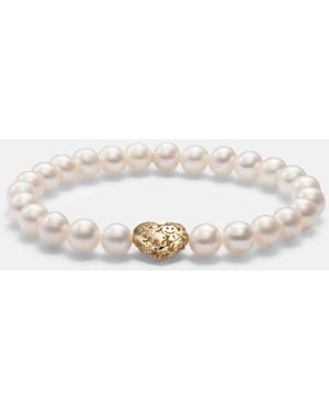 Sydney Evan Puffy Icon Wallpaper Heart 14Kt Bracelet With Pearls - Metallic
