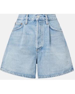 Agolde Rhoda High-Rise Denim Shorts - Blue