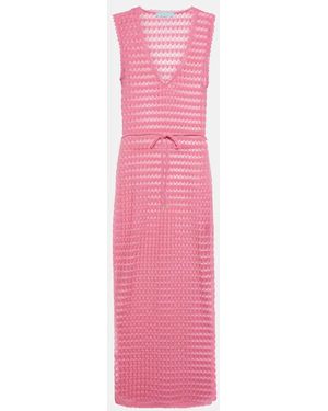 Melissa Odabash Annabel Open-Knit Midi Dress - Pink