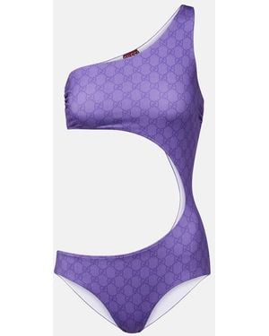 Gucci Gg Cutout Swimsuit - Purple