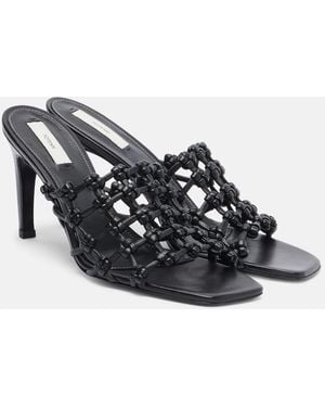 TOTEME Woven Leather Sandals - Black