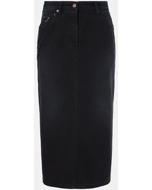 Prada Denim Midi Skirt - Black