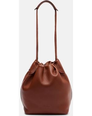 Loro Piana Bale Softy Small Leather Bucket Bag - Brown