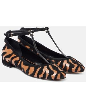 Ulla Johnson Polline Animal Print Leather Ballet Flats - Multicolour