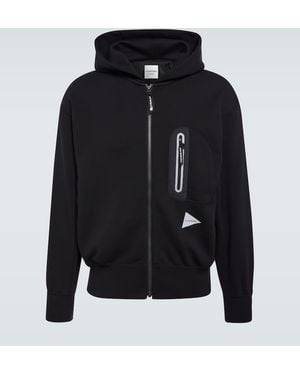 and wander Light Sweat Fleece Hoodie - Black