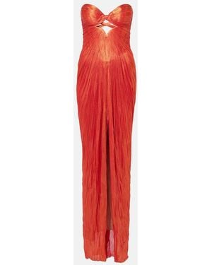 Maria Lucia Hohan Stephanie Silk Tulle Corset Gown - Red