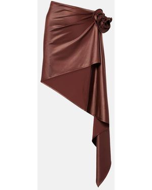 Magda Butrym Floral-Applique Satin Miniskirt - Red