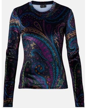 Etro Paisley Jersey Top - Blue