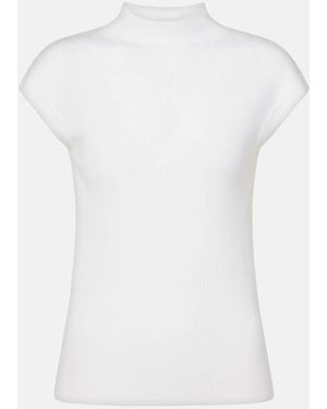 Jardin Des Orangers Ribbed-Knit High-Neck Wool Top - White