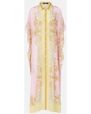 Versace Underwater Barocco Georgette Kaftan - Metallic