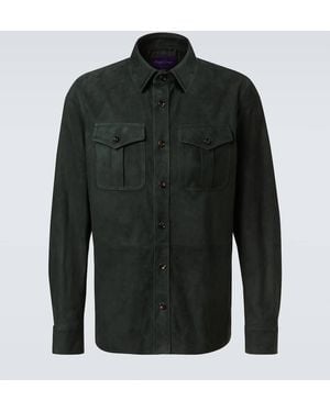 Ralph Lauren Barron Suede Overshirt - Black
