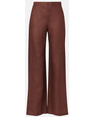 Faithfull the Brand Ilride High-Rise Linen Straight Pants - Brown