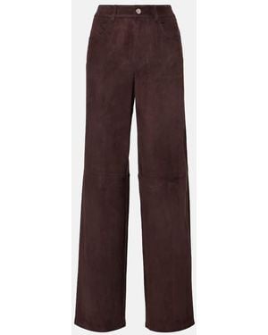 Stouls Mytheo Suede Wide-Leg Pants - Brown