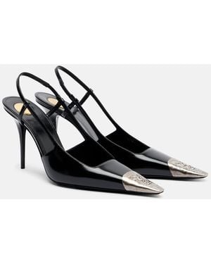 Saint Laurent Jeanne Slingback Pumps - Black