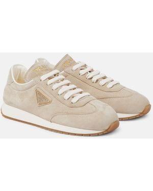 Prada Rank Suede Sneakers - Natural