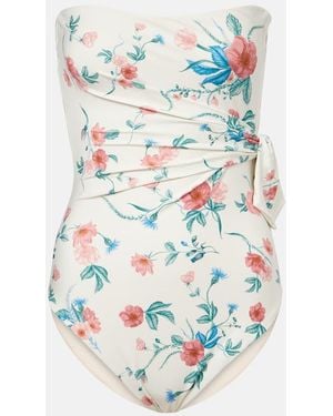 Agua Bendita Morena Mosqueta Floral Swimsuit - Blue
