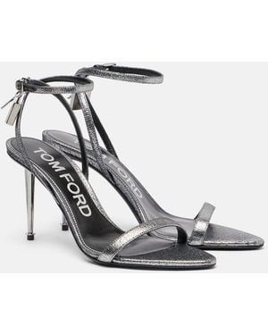Tom Ford Padlock 85 Metallic Sandals