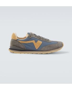 Visvim Fkt Suede-Trimmed Sneakers - Blue