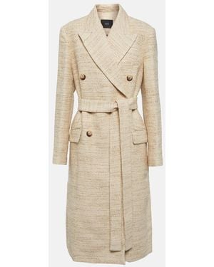 JOSEPH Cotton And Linen-Blend Tweed Coat - Natural