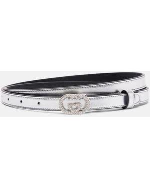 Gucci Interlocking G Metallic Leather Belt
