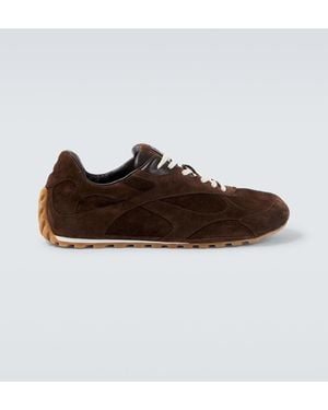 Bottega Veneta Orbit Flash Suede Sneakers - Brown