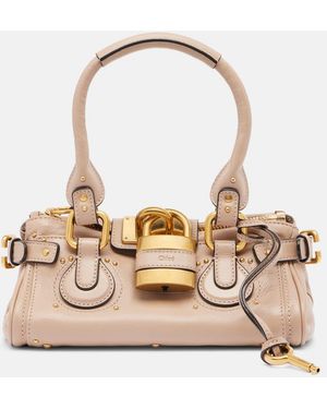 Chloé Paddington Medium Leather Shoulder Bag - Natural