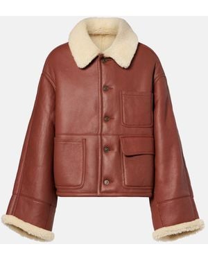 Victoria Beckham Shearling Jacket - Red