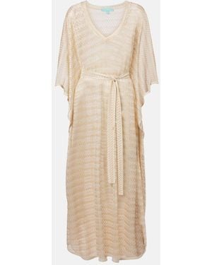 Melissa Odabash June Knitted Lame Kaftan - Natural