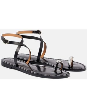Amanu Kigali Embellished Leather Sandals - Black