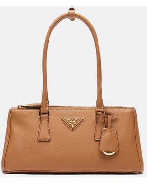Prada Galleria Medium Leather Tote Bag - Brown