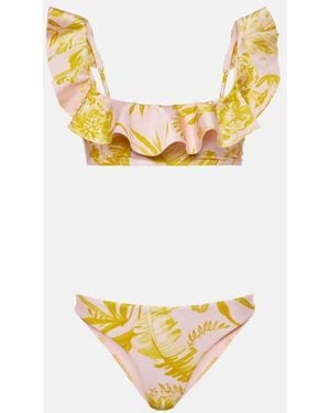 Zimmermann Golden Floral Bikini - Metallic