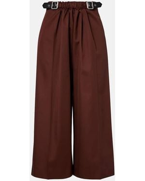 Loewe High-Rise Cotton And Silk Culottes - Brown