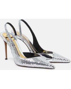 Alexandre Vauthier Sequined 105 Slingback Pumps - White