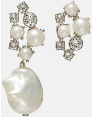 Givenchy Crystal And Faux Pearl-Embellished Earrings - White