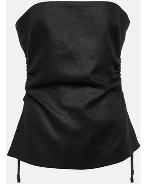 SIR. Josefina Strapless Linen Top - Black
