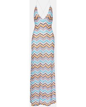 Missoni Zigzag Halterneck Maxi Dress - Blue