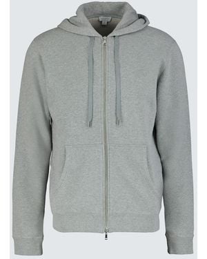 Sunspel Cotton-Jersey Hooded Sweatshirt - Grey