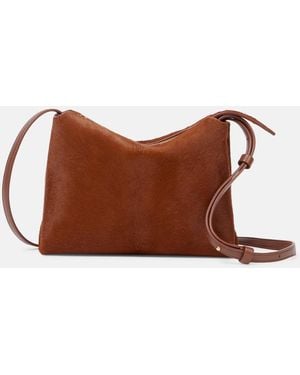 KHAITE Lina Medium Calf Hair Crossbody Bag - Brown