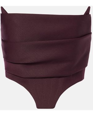 Alex Perry Draped Bustier - Purple